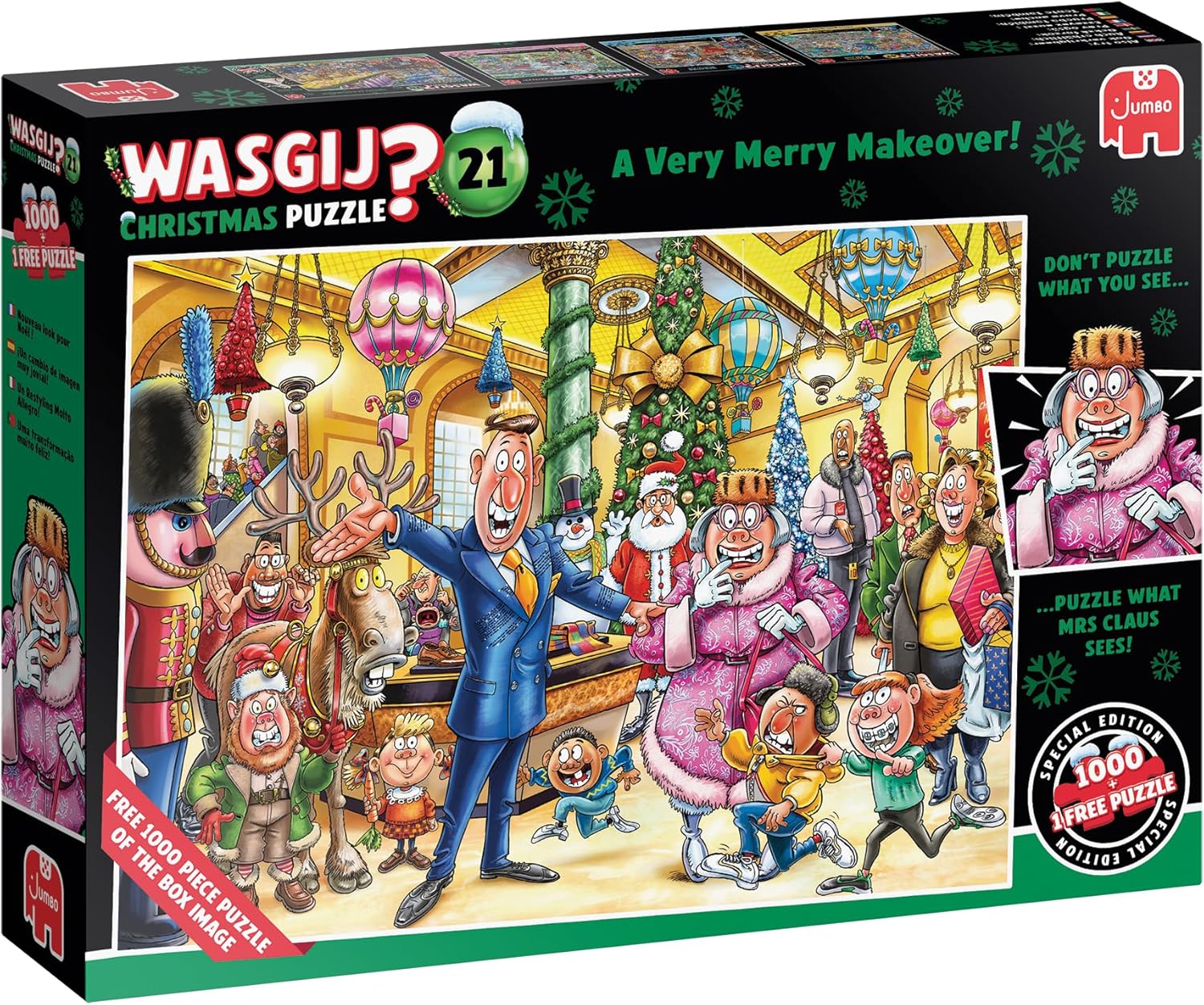 Wasgij Christmas 21 – Fergeteges nagy átalakítás! – 2x1000 Jumbo 1000 darabos kirakó puzzle (JU - 1110100510) - puzzlegarden