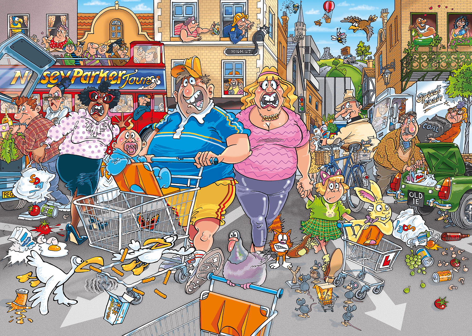 Wasgij Original 46 – Káosz a középső sorban! Jumbo 1000 darabos kirakó puzzle (JU - 1110100505) - puzzlegarden