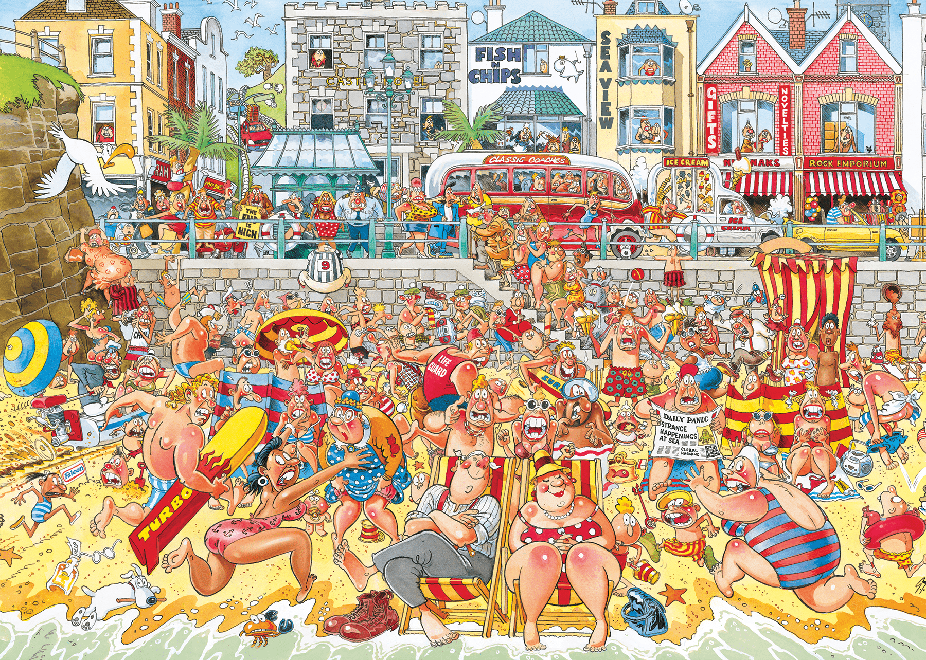 Wasgij Retro Original 8 – Árad a víz! Jumbo 1000 darabos kirakó puzzle (JU - 1110100579) - puzzlegarden
