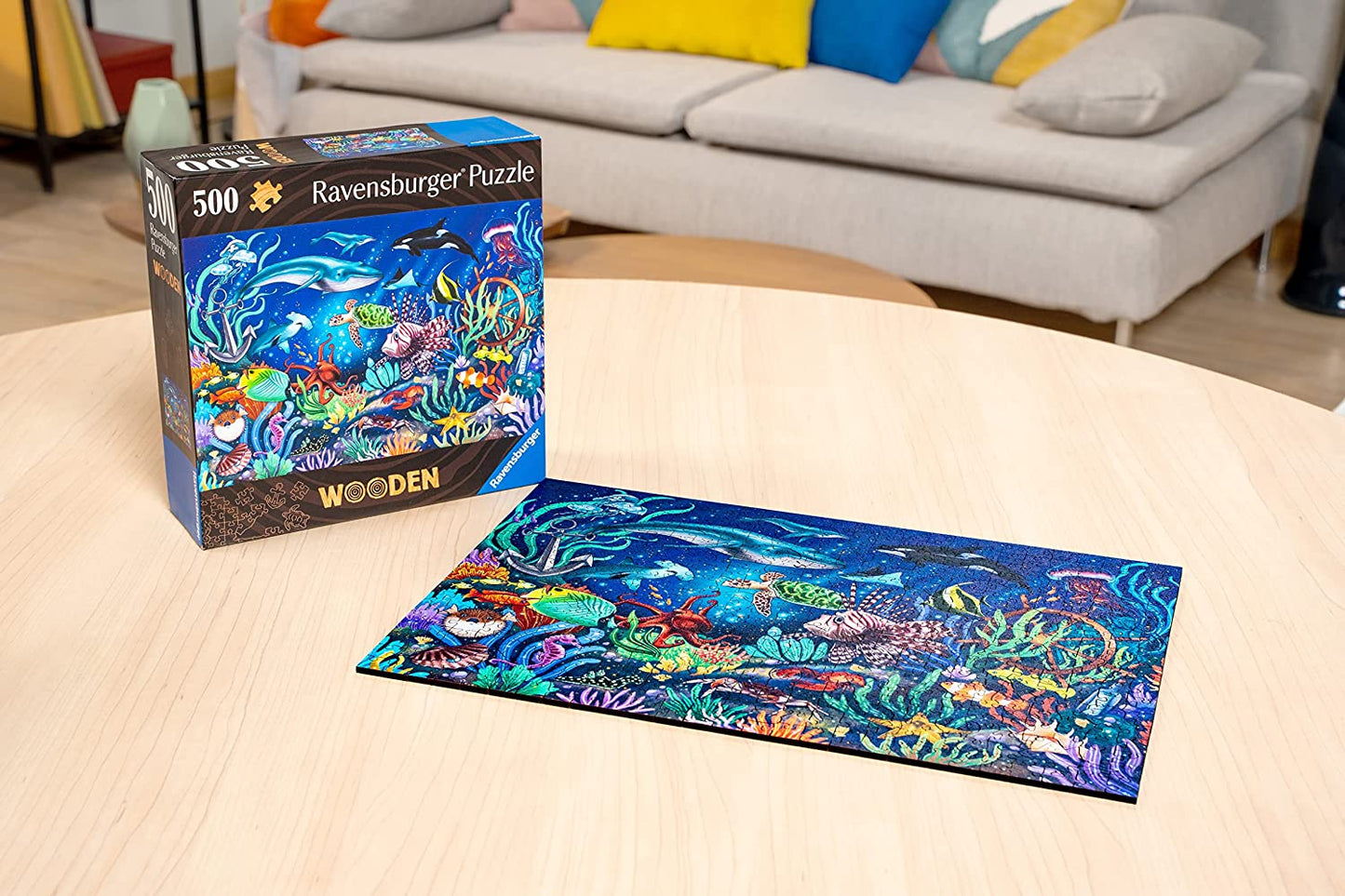 WOODEN - A Tenger Alatt - FA kirakó! Ravensburger 500 darabos kirakó puzzle (RA-17515 4005556175154) - puzzlegarden