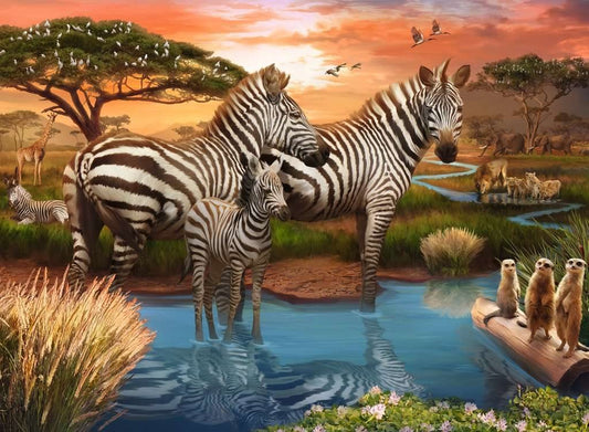 Zebrák a víznyelőnél Ravensburger 500 darabos kirakó puzzle (RA - 17376) - puzzlegarden