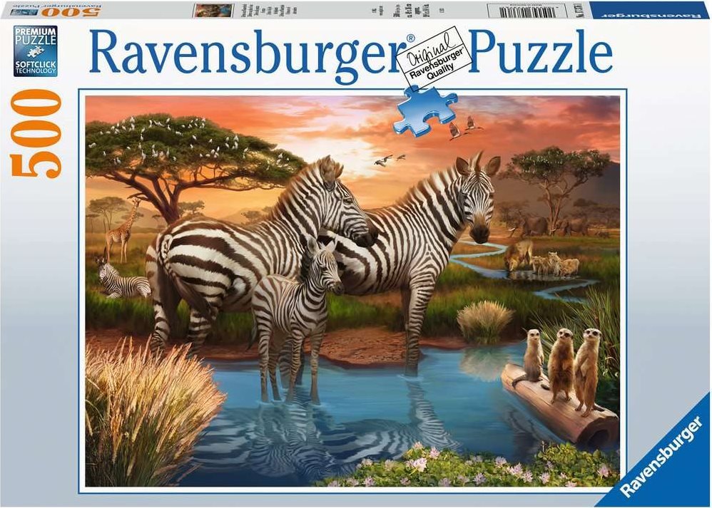 Zebrák a víznyelőnél Ravensburger 500 darabos kirakó puzzle (RA-17376 4005556173761) - puzzlegarden