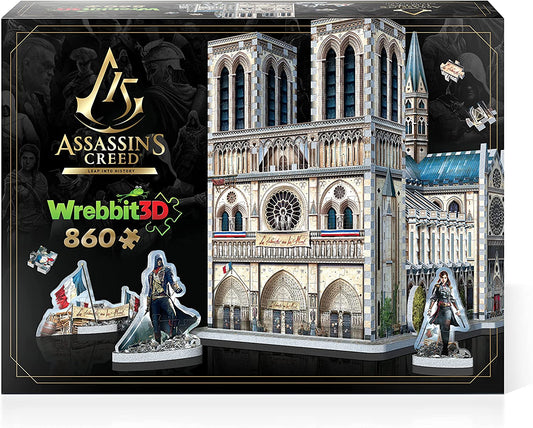 Assassin’s Creed Unity - Notre - Dame - 3D szivacs puzzle Wrebbit3D 860 darabos kirakó puzzle (WP - W3D - 2023) - puzzlegarden
